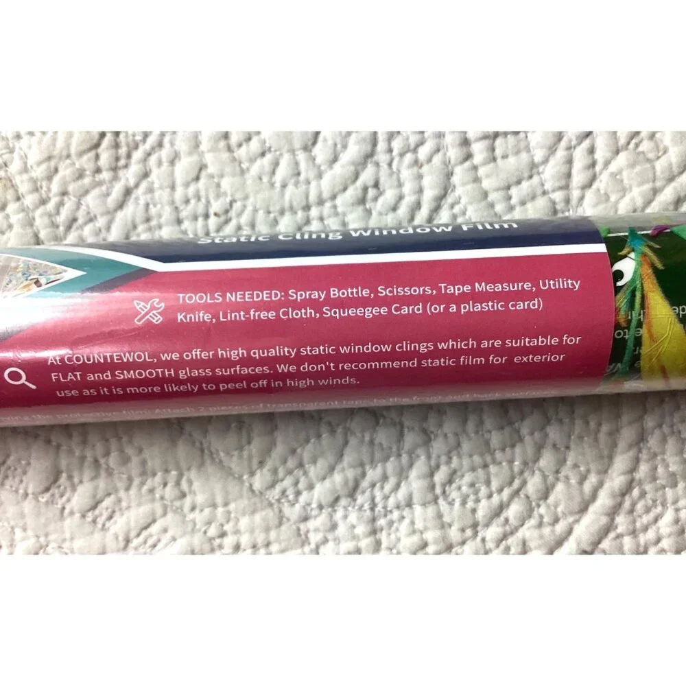 Countewol Static Cling Window Film Decorative Floral* 17.5”x 8 Feet Roll*NEW